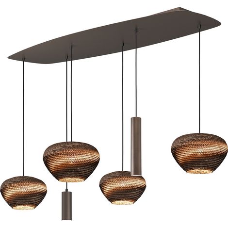 Lampe suspendue ovale danoise Cartone Cacao avec des capsules Think Paper - 2515-15-140456R1M1C4 (1/3)