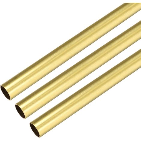 Brass Round Tube 300mm Length 11mm External Diameter 0.2mm Wall Thickness Seamless Straight Tube Pipe 3Pcs (1/4)