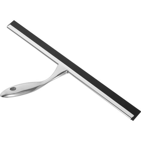 Raclette De Bain en Acier Inoxydable 35 Cm Crochet Adhésif Amovible Raclette pour Vitres Miroir Voiture Nettoyage Salle De Bain (1/5)