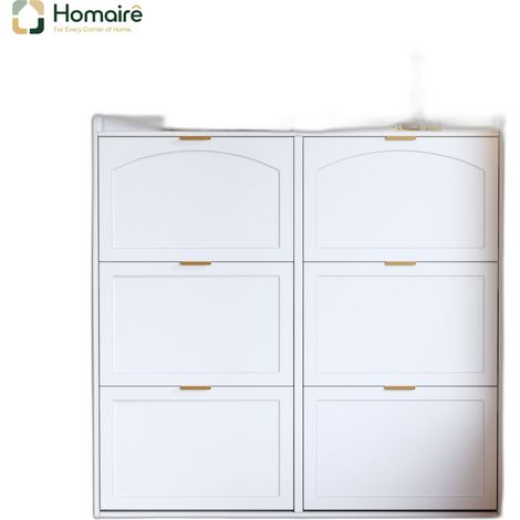 Flur- Garderobenschrank weiß aus MDF 120 x 23 x 118 cm HOMAIRE (1/5)