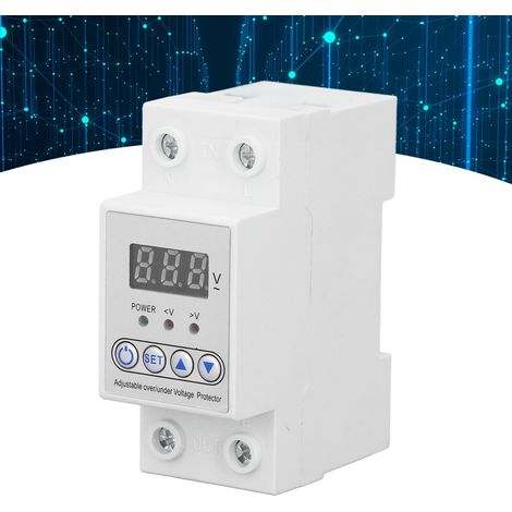 Protecteur de surtension/sous-tension réglable sur rail DIN 230 V, à réarmement automatique, 63 A (1/5)