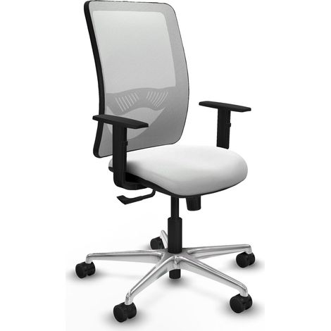 Chaise de bureau piqueras y crespo Zulema blanc maille aluminium (1/2)