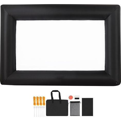 Mophorn Écran de projection gonflable 427 cm en diagonale, format 16:9, tissu lavable 600D, avec sac de transport, montage rapide, idéal pour extérieur, cinéma maison, fêtes, jardin et piscine