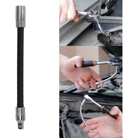 Rallonge flexible pour clé électrique, tige flexible allongée, tige universelle pliable, petite clé volante 1/4 noire (1/5)
