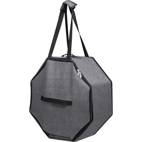 Hutbox Custodia per Cappelli Pieghevole – 43x43x18cm, Capiente per 5-7 Cappelli con Doppia Cerniera – Poliestere Grigio Elegante – Ideale per Viaggi e Casa (1/5)