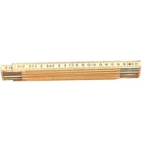 6 x PL DOPPIO METRO IN LEGNO 10 ASTE 16 MM BIANCO