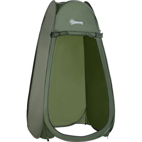Tente de douche dépliable, cabine de toilette portable et pliable anti-UV avec housse de transport incluse, utilisation plage, pêche, camping, randonnée, bain extérieur, vert.