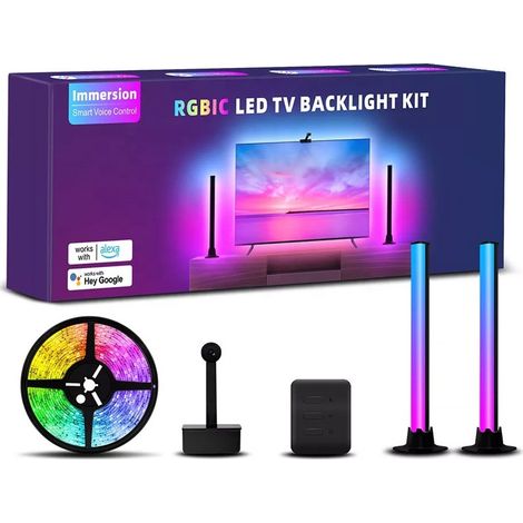 Tuya Kit Led TV Immersione Smart RGBIC con Camera e Barre Luminose (1/3)