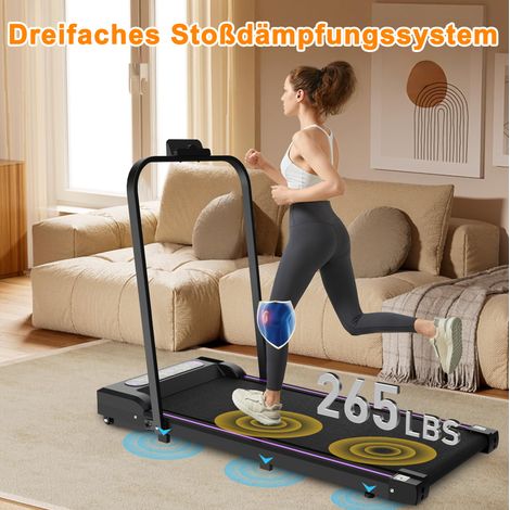 Cinta de correr plegable 1-8 km/h, walking pad para escritorio, motor 2,5 PS, negro OKMYHOME (1/5)