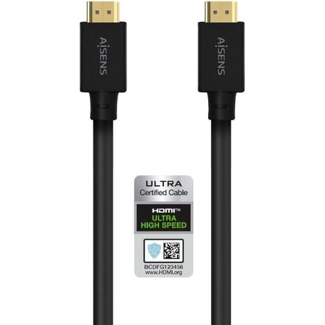 AISENS AISENS HDMI V2.1 UltraHigh Speed / Hec 8K@60Hz 48Gbps, A/M-A/M, Schwarz, 5.0M