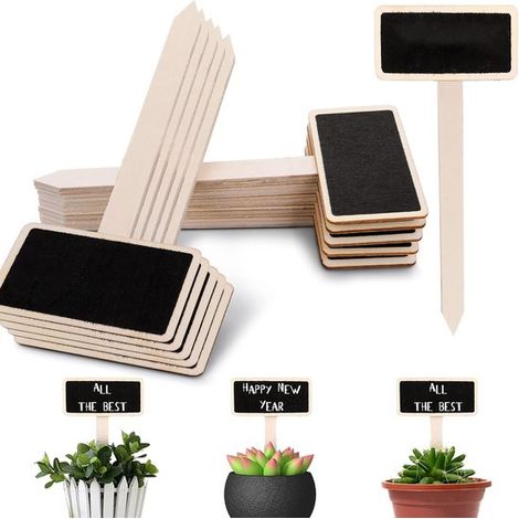 30 etiquetas de madera negras para plantas,estacas rectangulares de madera para semillas de hortalizas,hierbas y flores de jardín