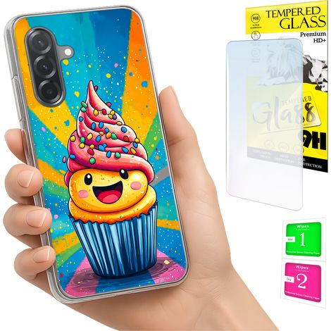 Custodia per Samsung Galaxy A36 / A56, cover posteriore con foto, vetro 9H. (1/5)