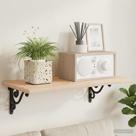 vidaXL Soportes para estanterías de pared 12 uds. Negro (1/5)