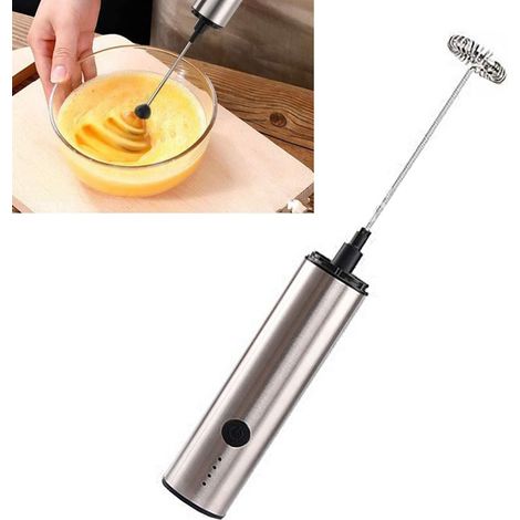 Mousseur à lait électrique, rechargeable par USB, sans fil, 3 vitesses, pour le café et les œufs (1/5)
