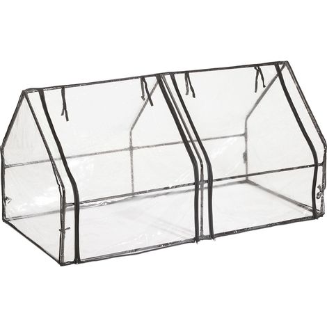 Mini serra da giardino a tunnel leggera 220 x 120 x 80 cm versatile con 2 porte in PVC trasparente 130011935