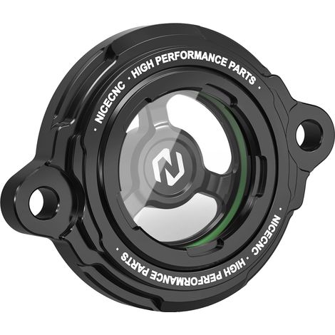 Coperchio del filtro dell'olio motore, design trasparente, alluminio leggero, nero (1/2)