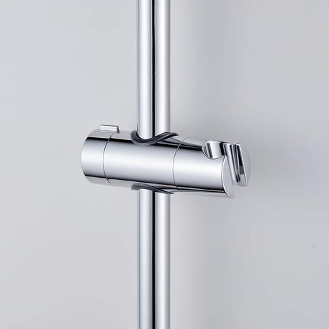 2 Pièces Support de Douche, 18-25MM à Diamètre Réglable,Chromé + Conception ABS Support Douchette, Installation Simple, Adapté à la Barre de Douche (1/5)