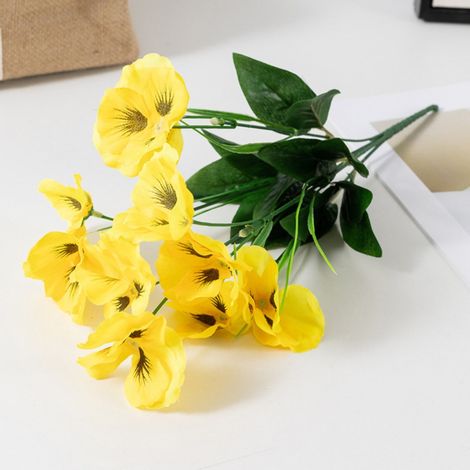 Fleurs Artificielles - Pensée - En Tissu - Pour Décoration Intérieure Et Extérieure - Centre De Table Mariage Jardin Cuisine - Lot De 1 (1/5)