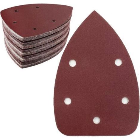 Set mit 50 dreieckigen Schleifpapierblättern, Körnung 240, 5 Löcher, selbsthaftendes Schleifpapier, Delta-Schleifpapier für Dreiecksschleifer 140 x 100 mm