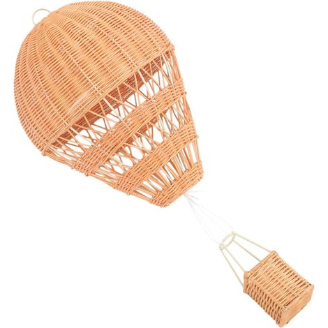 Montgolfière Rotin Tressé Décorative Suspension pour Chambre Garçon Fille Ou Fête Couleur Beige (1/5)