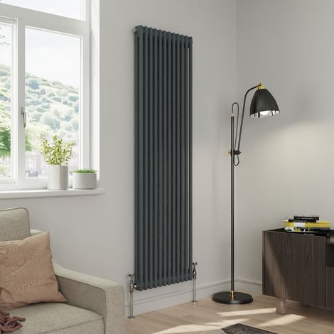 Warmehaus Traditional Double Column Anthracite Radiator Cast Iron Style Radiators 1800x560mm (1/5)