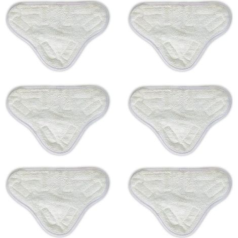 Confezione da 6 panni in microfibra per la pulizia con scopa a vapore, panni di ricambio compatibili con le scope a vapore lavabili H2O X5 e H2O.