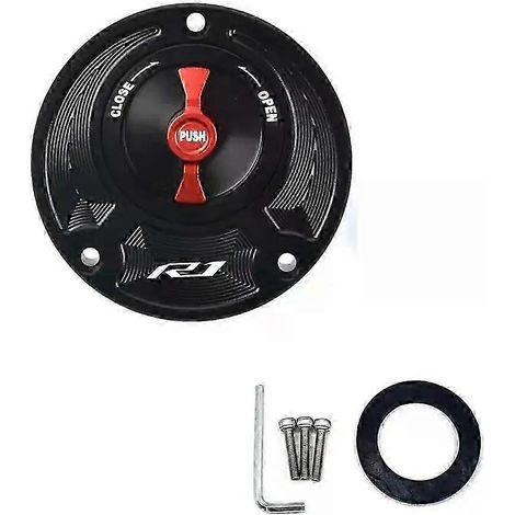 Bouchon de réservoir d'essence sans clé pour moto Yamaha YZF R1m R1 R3 R15v3 R15m R15 V4 (R1 ROUGE) - Accessoires en aluminium (1/5)