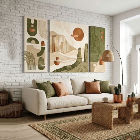 Cuadro Nalirine, estructura de tejido, madera noble, estructura de madera noble, 90x90h cm multicolor (1/4)