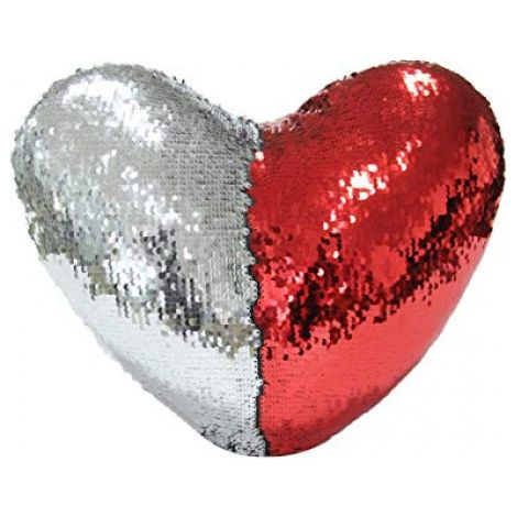 48329S COUSSIN CŒUR À PAILLETTES ARGENTÉES - SAINT-VALENTIN (1/5)