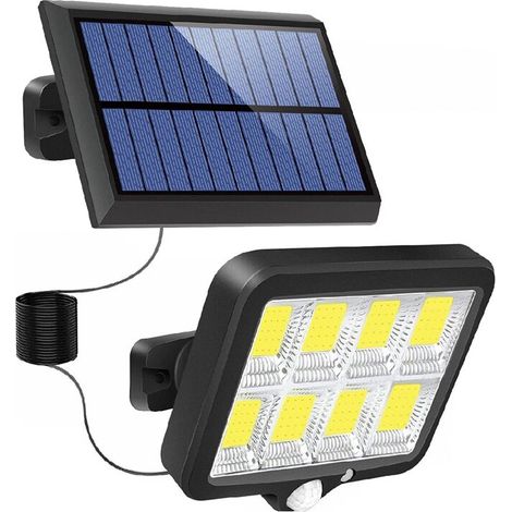 Lampe solaire extérieure étanche à détecteur de mouvement avec 160 COB, idéale pour jardin, garage, allée, porche ou clôture.-AquaForge (1/5)