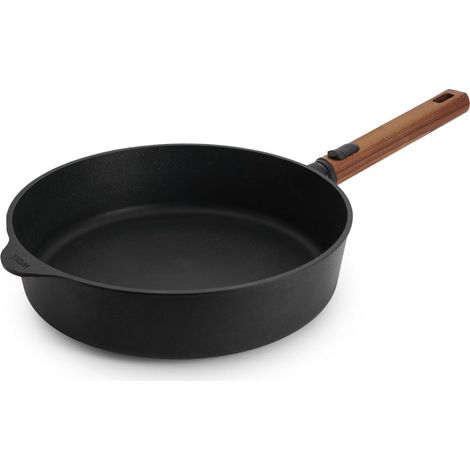 Poêle à bords hauts Eco Logic QXR Ø 28 cm avec manche amovible en bois – poêle antiadhésive sans PFAS, compatible four – poêle induction – poêle pour induction – poêle à frire haute (1/5)