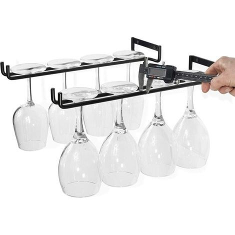 Porte-verres suspendu - porte-verres à vin avec 5 rails pour 13 à 18 verres, 30 cm 5 cm 2 cm (1/2)