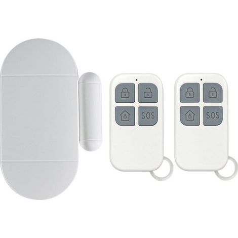 Alarma para puertas, detector de apertura de puertas con potente sirena de 130 dB, alarma magnética inalámbrica para puertas y ventanas (1/4)