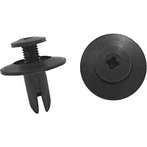 A Rivets Fixation Garde-Boue Pare-Chocs Clip 6mm Plastique Noir (Ensemble de 20) (1/4)