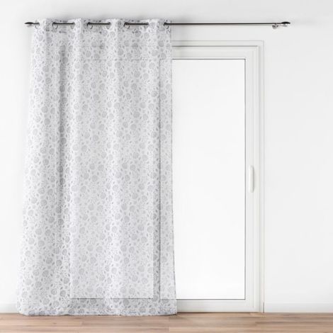 Rideau Voilage à Œillets "Flavie" 140x240cm Gris (1/5)