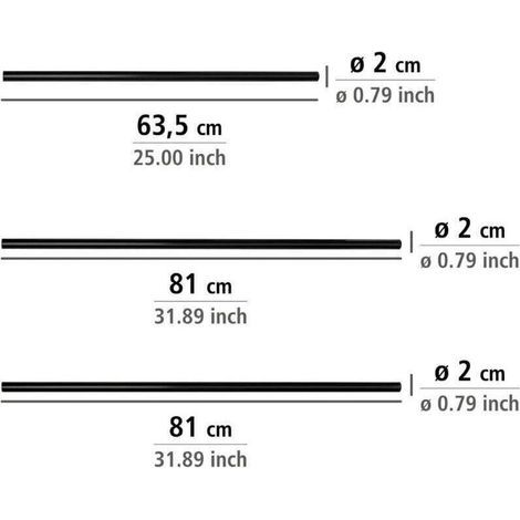 DBBEGK Barre d'angle universelle , Tringle pour rideau de douche en L ou U, Pour douche et baignoire, Aluminium inoxydable, Jusqu'à 90 x 80 x 90 cm, Noir