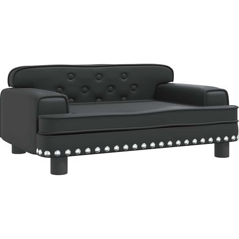 Lit pour chien panier canapé confortable 70 x 45 x 30 cm similicuir noir