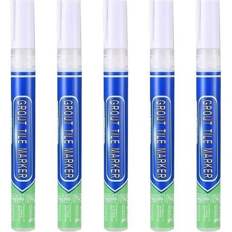 5 pièces de coulis blanc, imperméable, stylo réparation , pour carrelage mural, joint carrelage, sol, cuisine et salle bain (1/4)
