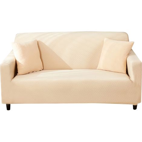 Housse de Canapé Extensible Imperméable pour Canapé 3 Places, Protection Anti-taches en Polyester Spandex, Beige, Lavable (1/5)