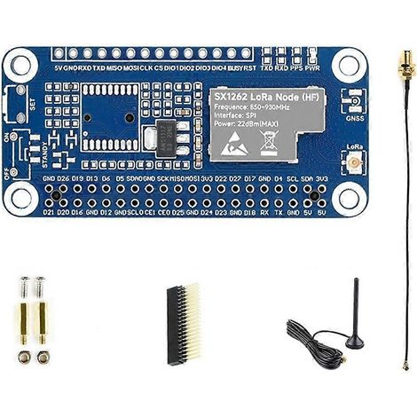 Module HAT LoRaWAN SX1262 868/915M pour Raspberry Pi avec antenne à ventouse pour communication IoT longue portée (1/5)