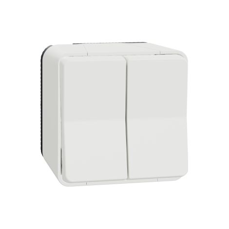 Schneider - Mureva Styl - Double va et vient - Saillie - Blanc - Ref. : MUR39022+MUR39911 (1/5)