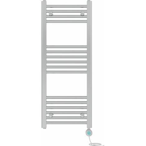 Pre-filled Bathroom Straight Electric Heated Towel Rail Radiator Thermostatic 1000x400mm Chrome