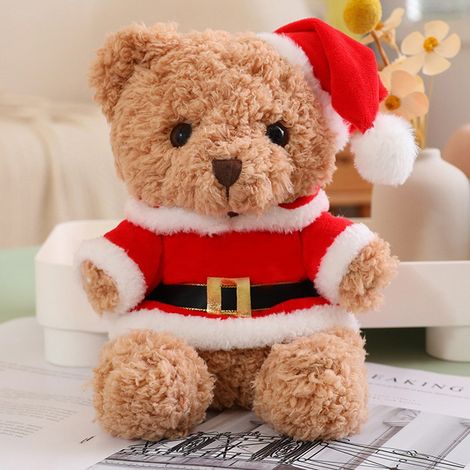 Ours En Peluche - Costume De Père Noël En Velours - Décor De Noël Miniature - Cadeau Pour Enfant - 23 Cm - 1 Pièce (1/5)