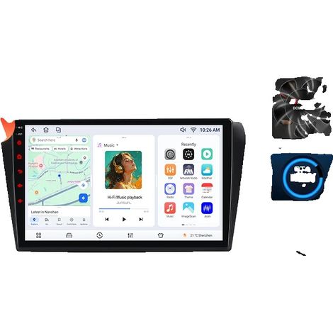 Radio de voiture, connectivité intelligente, système de navigation, compatible avec Mazda 3 (BK) 2003-2009, GPS Android avec ventilateur de refroidissement intégré, V7 (4GB-64GB) - A (1/2)