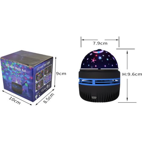 Lampe Projecteur Étoiles Enfant 360° Rotation LED USB Lumière Gypsophile Multicolore (1/3)