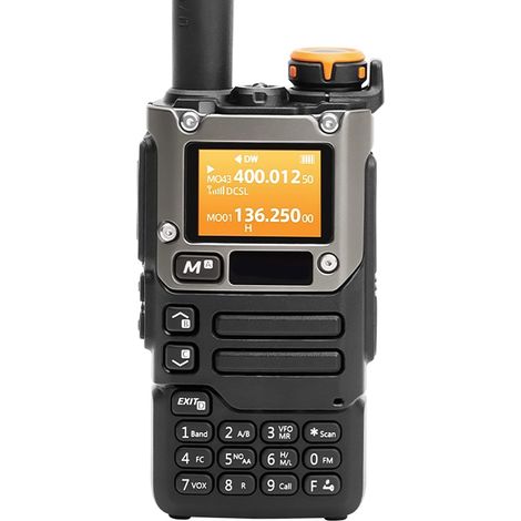 Talkie-walkie QUANSHENG UV-K6 5W, interphone VHF/UHF bibande, réception AM/FM, alarme météo NOAA, batterie intégrée, chargement USB-C
