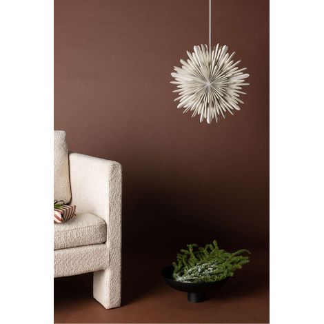 Sälen étoile de Noël avec lumière papier Ø46 cm suspension beige. (1/4)