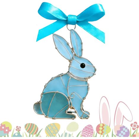 Statue Lapin Adorable Objet de Collection en Acrylique 2D Statue de lapin décoration de Pâques pour Table Cheminée Table de Nuit Parents Grands-Parents Plage Mariage Crémaillère (1/5)