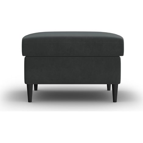 Pouf en velours gris foncé (1/5)