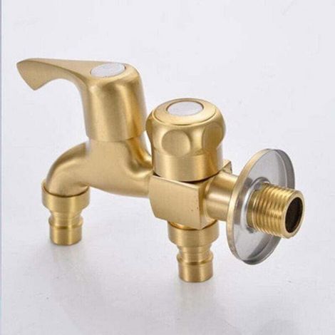 Robinet pour machine à laver - - Laiton - Doré - 1 pièce - Antidéflagrant - Résistant à la corrosion (1/4)